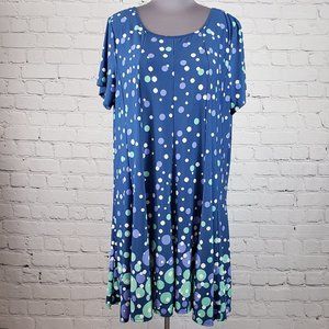 Avenue 30/32 Stretch Bubble/Dot Print Swing Dress